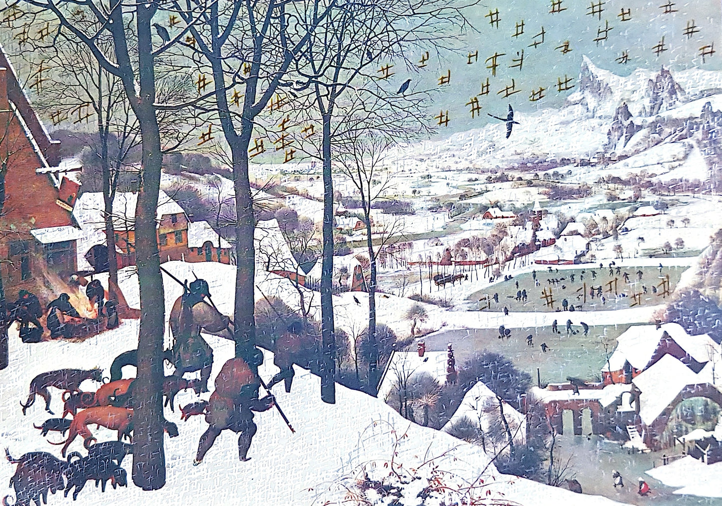 #BRUG3 - #Les chasseurs dans la neige - Pierre Brueghel (1563) - N° 1/1 by DomKcollage