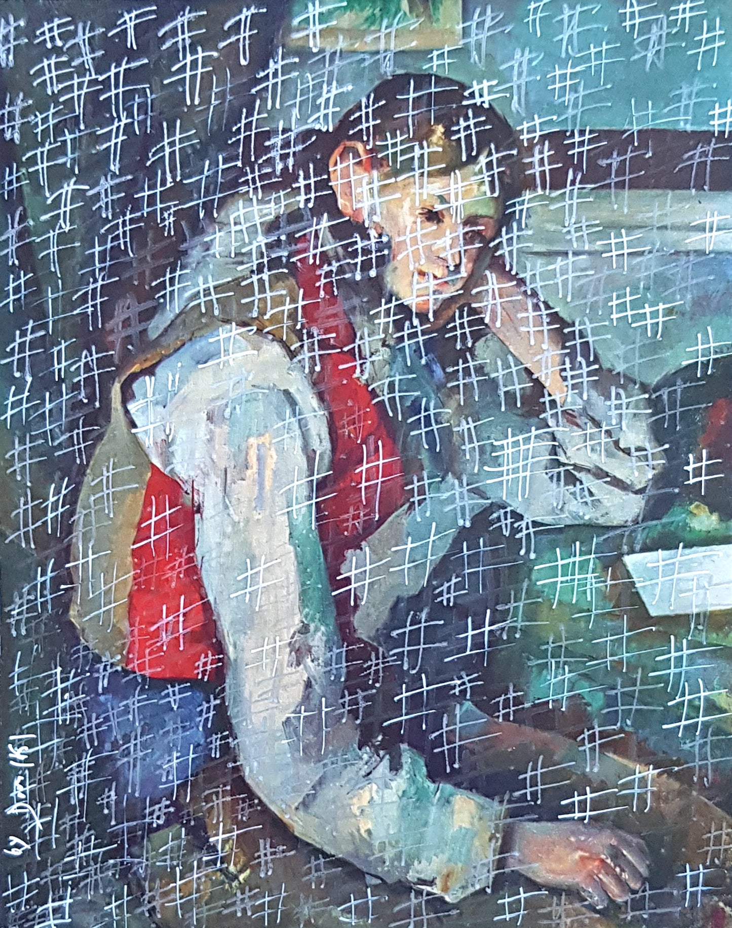 #CEZ3 - #Le garçon au gilet rouge - Paul Cézanne (1894-1895) - N° 1/1 by DomKcollage