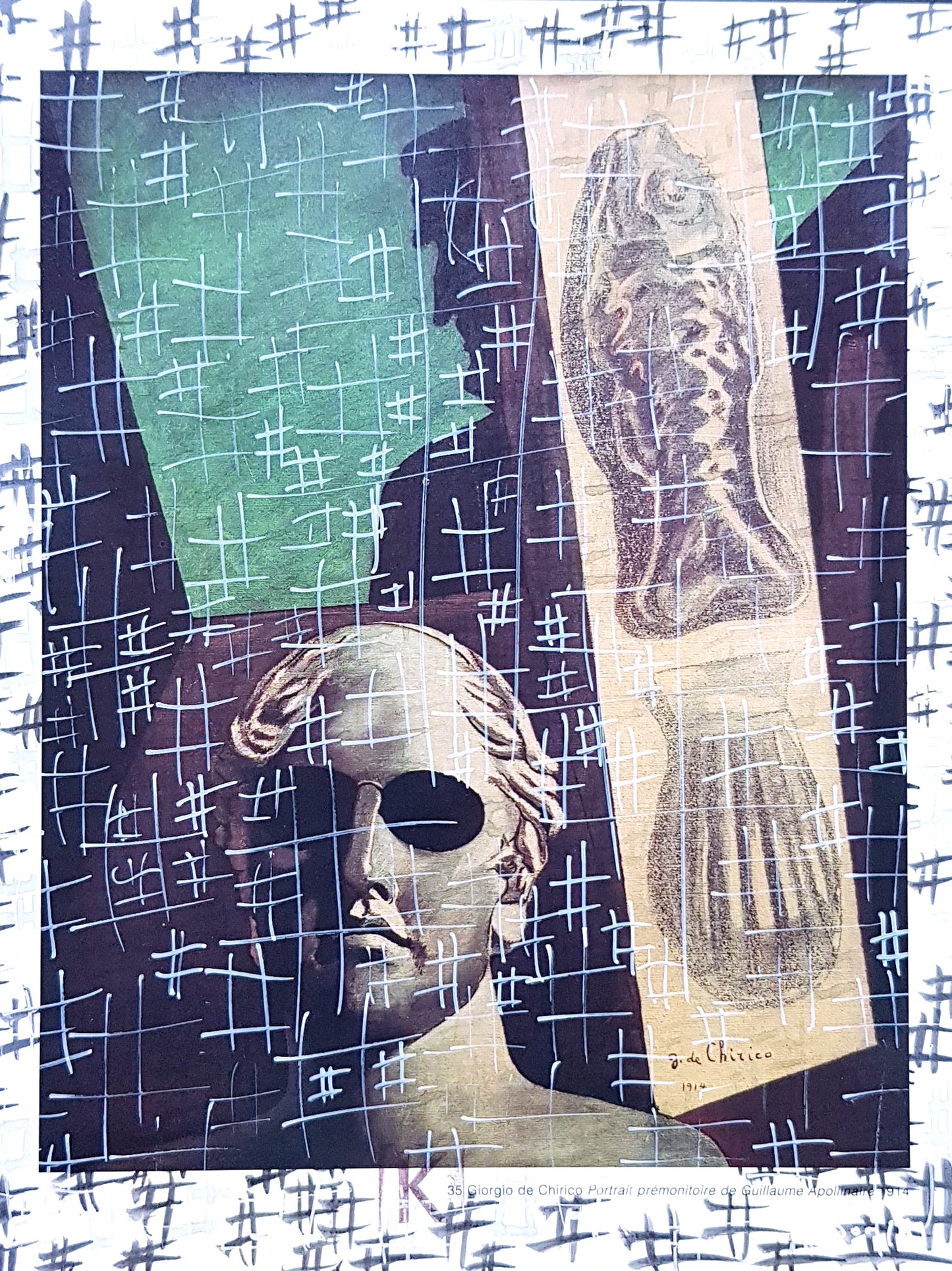 #CHIR1 - #Portrait prémonitoire de G. Appolinaire - Giorgio de Chirico (1914) - N° 1/1 by DomKcollage