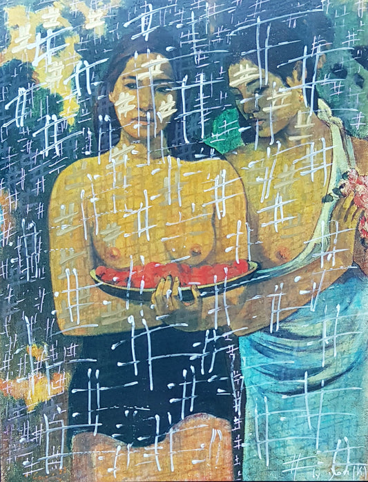 #GAUG4_1 - #Les seins aux fleurs rouges - Paul Gauguin (1898) - N° 1/1 by DomKcollage