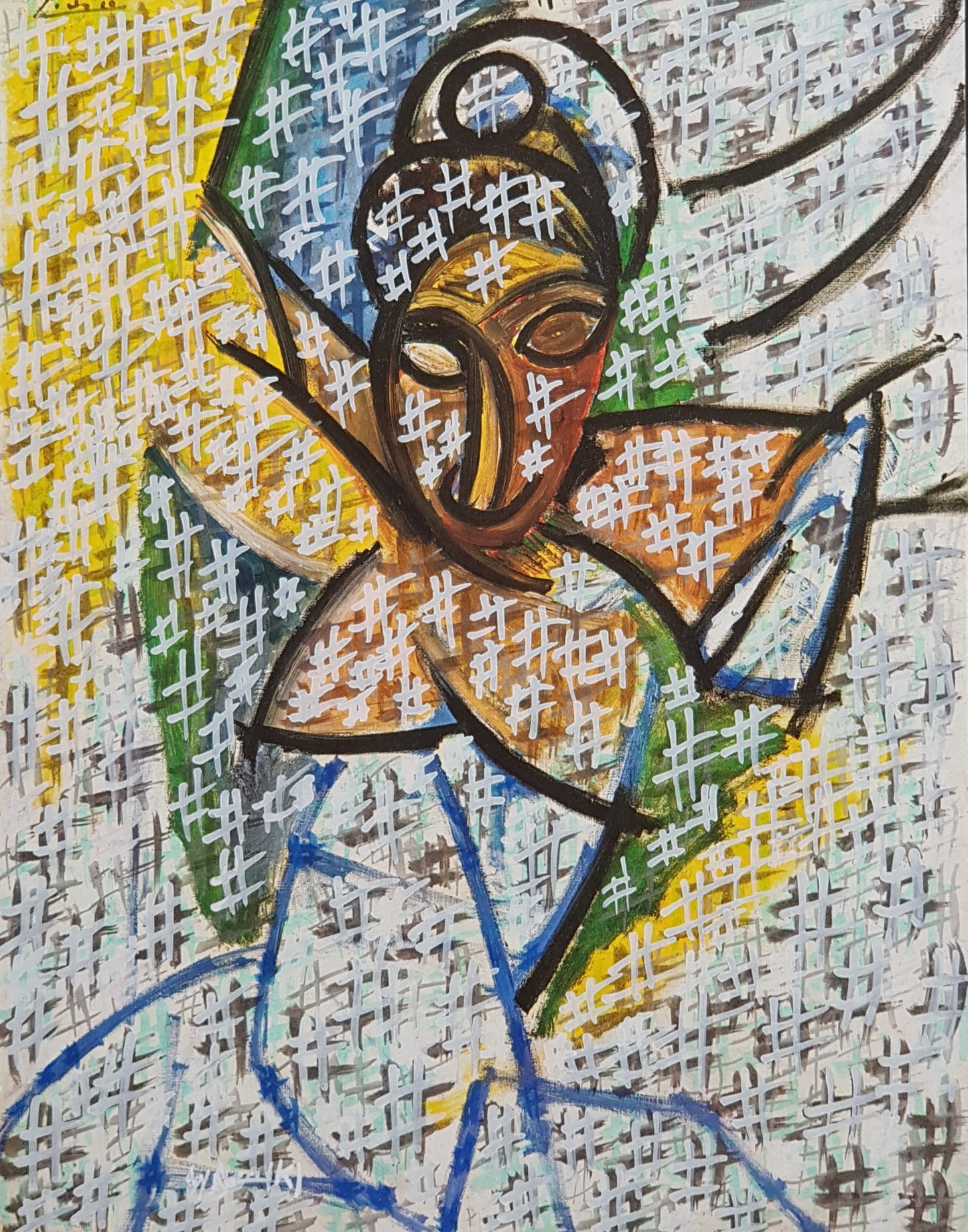 #PICA13 - #Femme (étude pour les demoiselles d'Avignon) - Pablo Ruiz Picasso (1907)- N° 1/1 by DomKcollage905) - N° 1/1 by DomkCollage